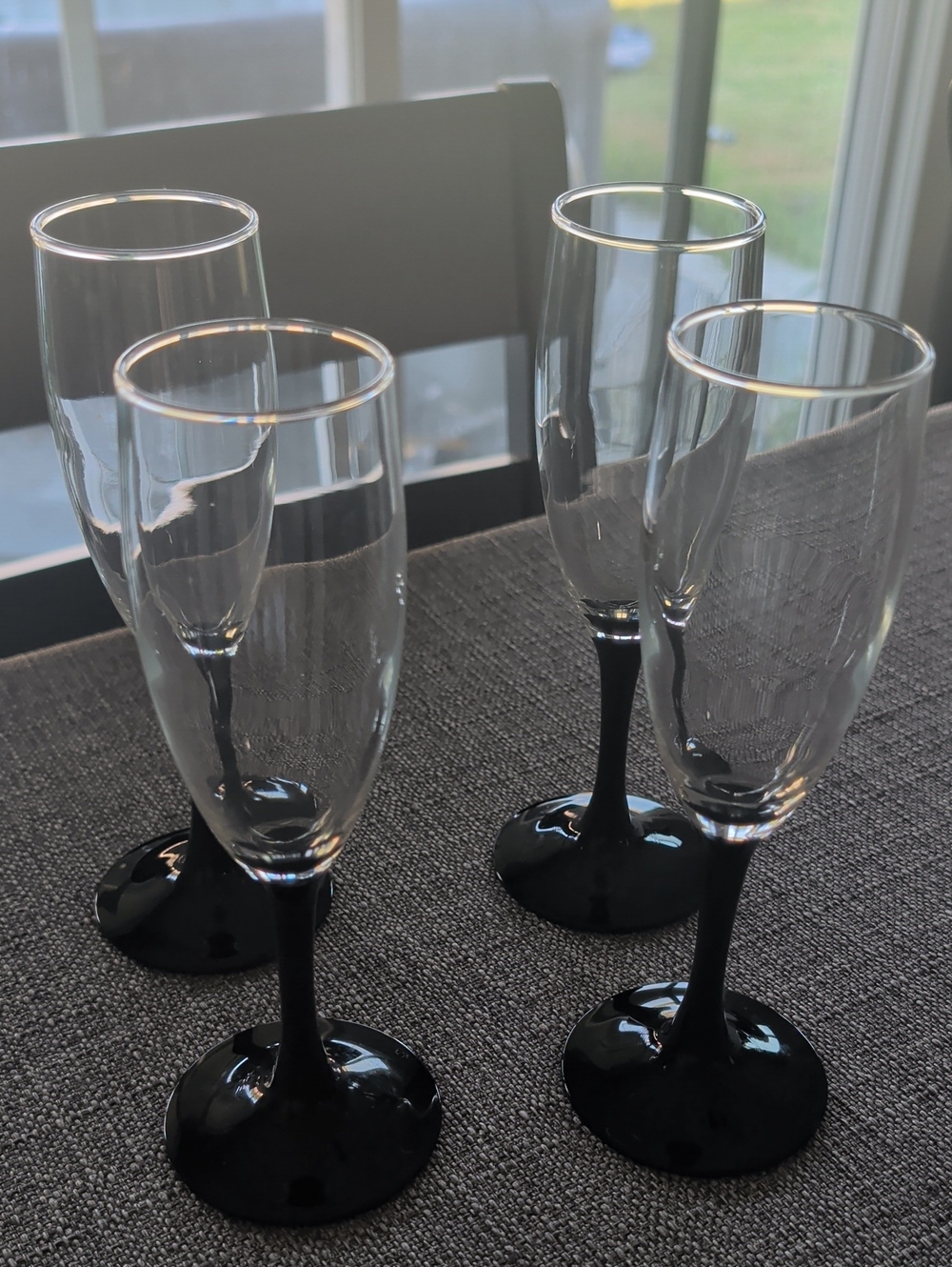 luminarc NUANCE Elegant Black-Stem Flutes - Set of 4